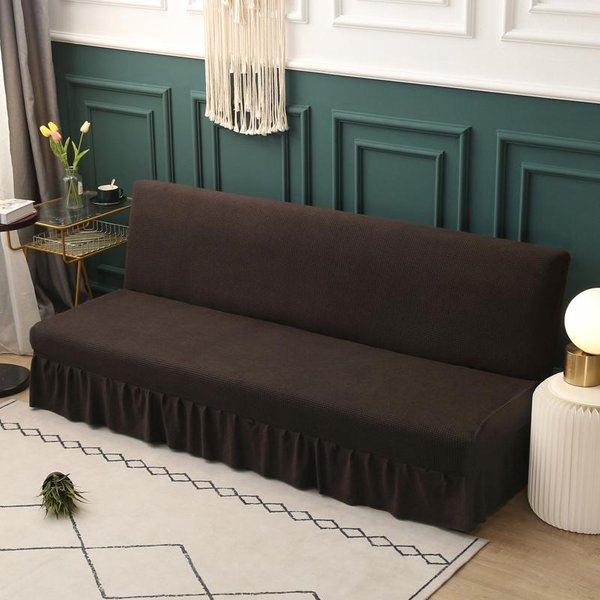 Funda EláStica Sin Brazos Para FutóN Con Falda Jacquard Funda Para Sofá Cama FutóN Funda Para Sofá Funda Para Sofá Para Muebles De Sala De Estar Protector S 120-145Cm-image