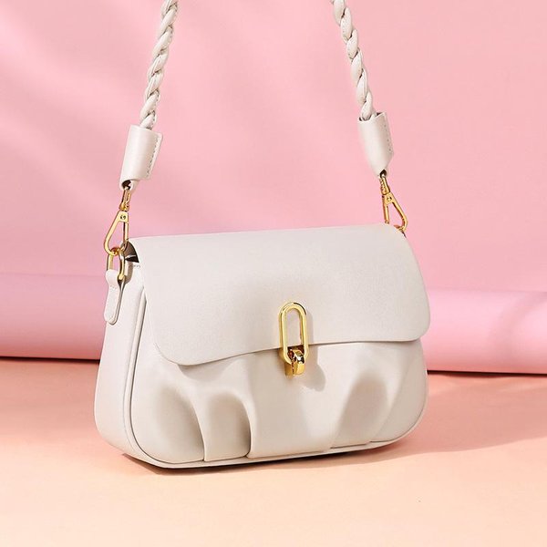 Bolso NiñA Bolso NiñA Bolso Bolso Cruzado Bolso Nube Cuero Axila Bolso De Hombro Todo En Uno White-image