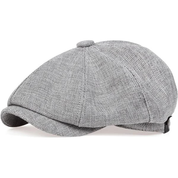 Nuevo Sombrero De Boina Casual Para Hombre Primavera Verano Delgado Retro Boina Sombrero Salvaje Casual Sombreros Unisex Gorra Octogonal Moda Hip Hop Gorras One Size Gray-image