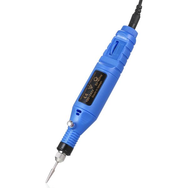 14 Piezas 100V-240V Mini Taladro Amoladora EléCtrica Herramienta Rotatoria De Velocidad Variable US Plug Azul-image
