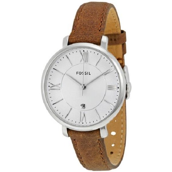 Reloj Fossil Jacqueline Con Esfera Blanca Y Correa De Cuero MarróN Para Mujer - ES3708-image