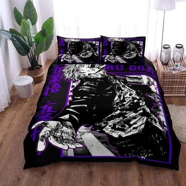 ColeccióN De Fundas NóRdicas Satoru Gojo Jujutsu Kaisen TamañO King Queen Doble Full Twin Individual Con ColeccióN De Ropa De Cama 150X200Cm-3Pcs-image