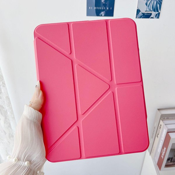 Para Ipad A16 11ª 10ª Con Soporte Para LáPiz Plegable AcríLico Transparente Trasero Tapa Dura Para Ipad 10.2 9.7 Air 11 5 4 10.9 Pro 11 12.9 Funda Ipad Mini 6 7-image