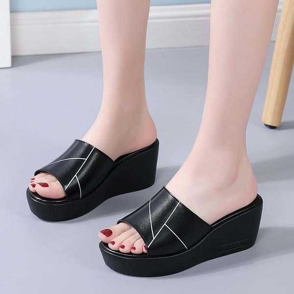 Zapatillas Ligeras Sin Cordones Para Mujer, Plataforma CóModa, Sandalias Con Punta Abierta, Moda De Color SóLido, Zapatos Casuales Para Caminar, Zapatos De Playa De Verano 35 Gray-image