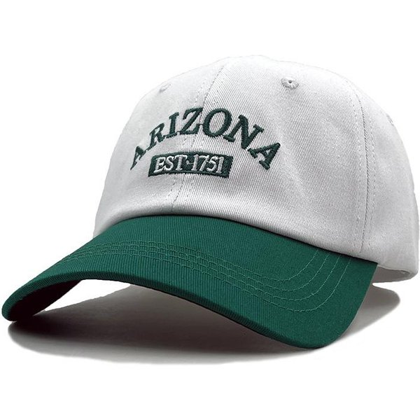 Gorra De Moda Con Empalme Para Mujer, Verano, Parte Superior Suave, Letra Arizona Bordada, Gorra De BéIsbol, Visera Casual Para Hombre Adjustable Verde-image