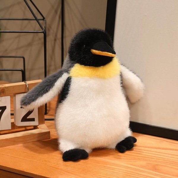 MuñEco PingüIno De SimulacióN De 20/27 Cm Juguete De Peluche Relleno De Pie Kawaii Animal Como MuñEca Real CompañEro Regalo 20Cm Black-image