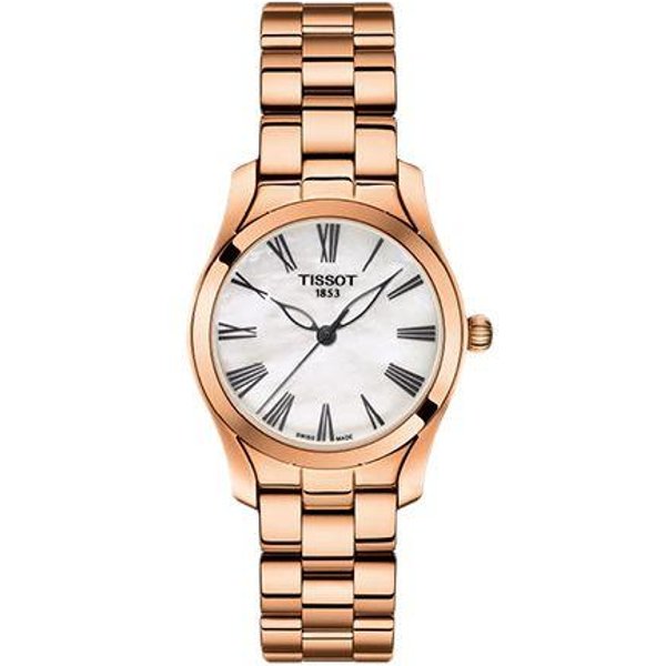 Reloj Tissot Serie Seastar Movimiento De Cuarzo Resistente Al Agua 30M Caja De Acero Inoxidable Esfera Plateada Pulsera De Acero Inoxidable T112.210.33.113.00 Basic Set (Wrist Watch+Watch Box),Rose Gold Strap-image