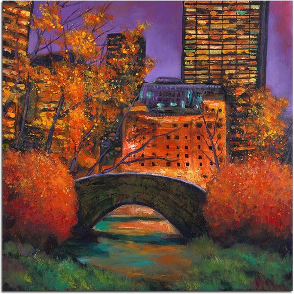 Ciudad De Nueva York Noche OtoñO 5D DIY Diamante Pintura Paisaje Diamante Bordado 30X30Cm-image