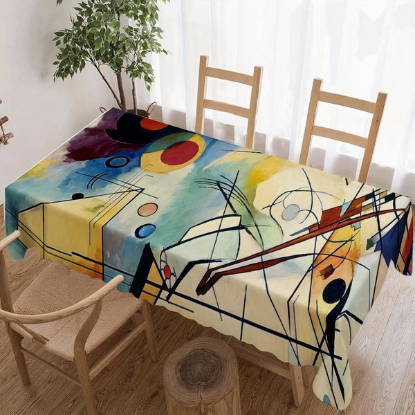 Abstrakcyjny WzóR ProstokąTny Obrus Na Stół Dekoracja Kuchni Jadalni Wodoodporny Wielokrotnego UżYtku Obrus Na Stół Weselny Imprezę 140X180Cm-image