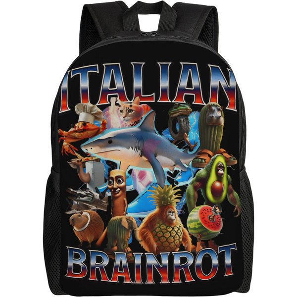 Mochila Brainrot Italiano Mochilas Divertidas NiñO NiñA Universidad Bolsas Suaves De Secundaria Rucksack Colorido As Picture-image