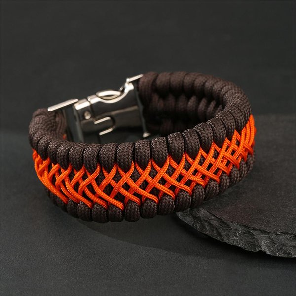 Pulsera De Paracord De 7 Hilos Hecha A Mano Para Hombre - Supervivencia Al Aire Libre Camping Cuerda De Emergencia Pulsera JoyeríA Vintage Regalo Para Senderismo 21Cm-image