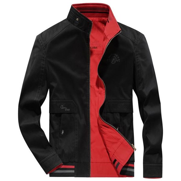 Chaqueta Brillante Nueva De Primavera Y OtoñO Para Hombre Chaqueta Casual De Bolsillos MúLtiples Holgada Para Hombre De Mediana Edad Chaqueta Abrigo Hombre 5XL Black-image