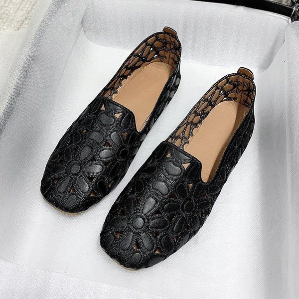 Zapatos De Mujer Verano Planos Moda Zapatos De Cuero Suave Mocasines Planos Slip On Para Mujer Ultraligeros Transpirables Zapatos Casuales 41 White-image