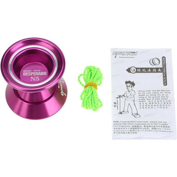 Magic Yoyo N5 Desperado AleacióN De Aluminio Metal Yoyo 8 Bolas KK Rodamiento Con Cuerda Giratoria Para NiñOs-image