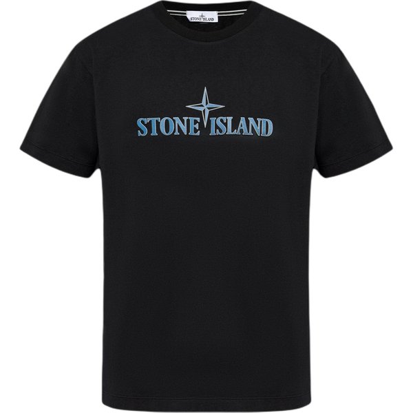 Camiseta De Manga Corta Minimalista CóModa Con Logo De Letras Stone Island FW24 Para Hombre Tops Negro 81152NS80-0-V0029 L Gray-image