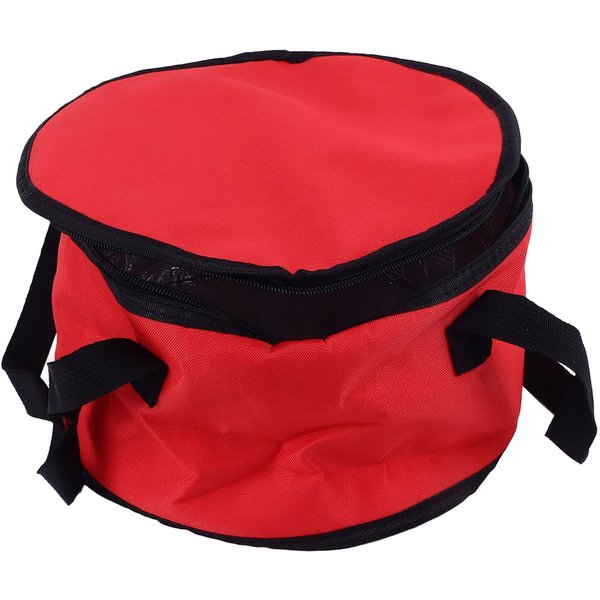 Bolsa Redonda Aislada 11X7In Tela Oxford Porta Cacerola Reutilizable Nevera TéRmica Bolsa De Picnic Roja Rojo-image