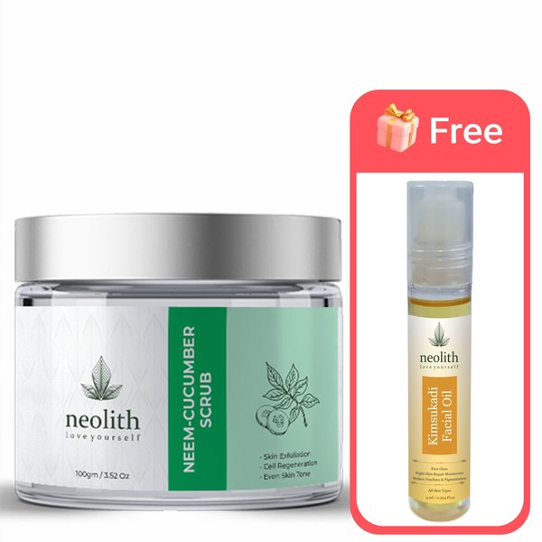 Exfoliante Neolith Neem Pepino || Piel Exfoliante, Elimina Puntos Negros || Con Aceite De Almendras || Sin Parabenos, Siliconas Ni Sulfatos -100 G 200 GM Verde-image