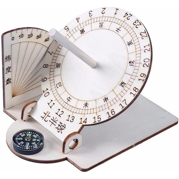 Reloj De Sol Ecuatorial DIY Modelo CientíFico De Madera Para Construir Ayuda DidáCtica DIY Juguetes Educativos Para NiñOs Accesorios De Escritorio Gray-image