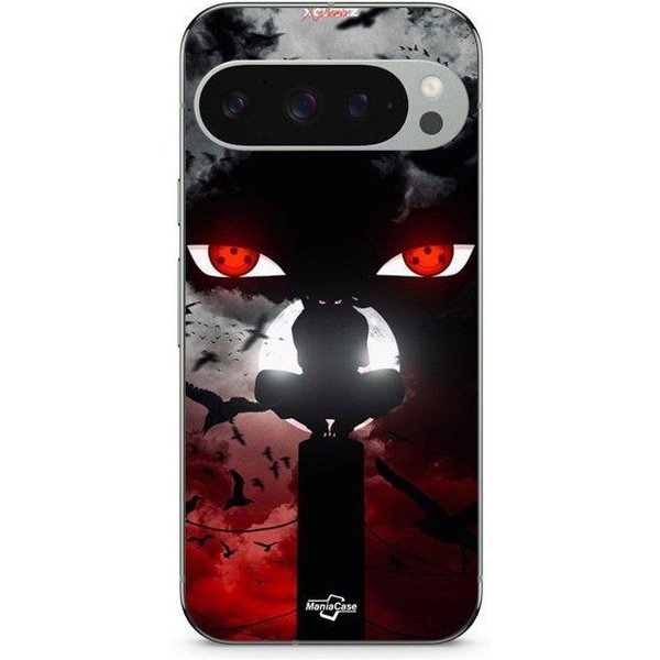Funda - Maniacase - Google Pixel 9 Pro - Itachi Uchiwa - Silicona - Flexible Negro-image