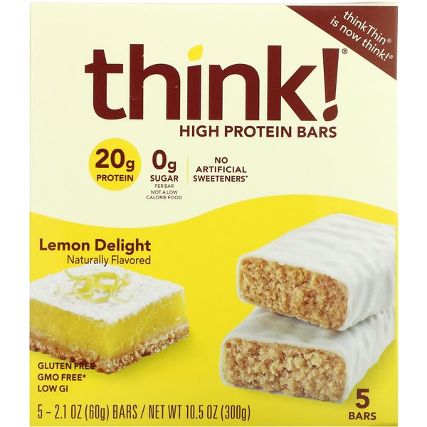 ¡Pensar!, Barra Alta En ProteíNas, Delicia De LimóN, 5 Barras, 2.1Oz (60G) Cada-image
