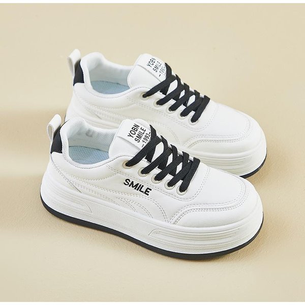 Zapatos Blancos De Primavera Nuevo Estilo De Zapatos Deportivos De Plataforma Alta Para Estudiantes Zapatos Casuales Para Street Style 40 White-image