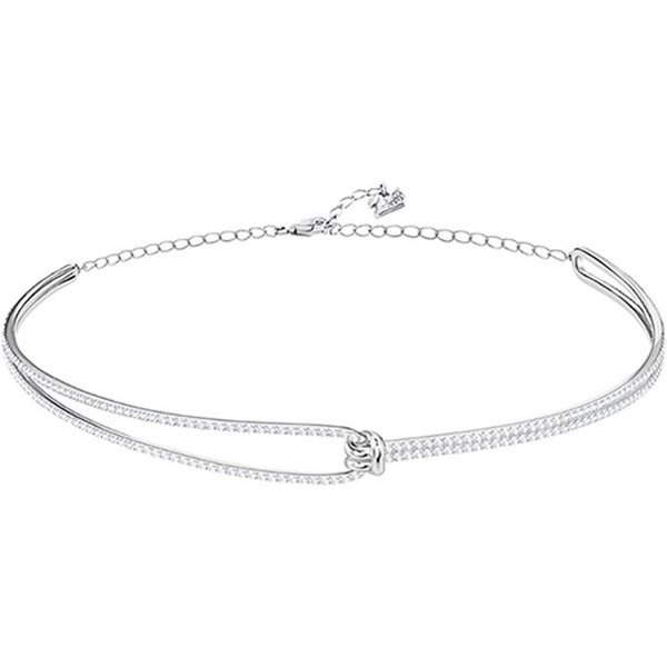 Collar Gargantilla Swarovski Lifelong Chapado En Rodio Collar Para Mujer Platino 5390822 Box (Random Color) White-image