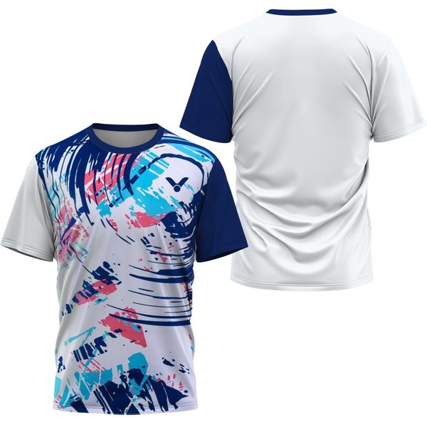 OddychająCa Koszulka MęSka Do Badmintona, Tenisa, Z Nadrukiem 3D, Modna, Sportowa, MęSka, Do SiłOwni, Fitnessu, Z KróTkim RęKawem, Na ZewnąTrz 5XL Blue-image