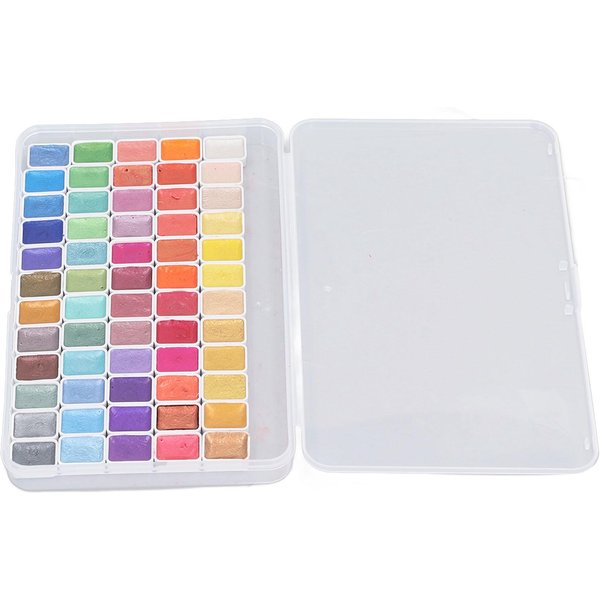 Set De Pintura De Acuarela Con Brillo Colores MetáLicos Perlados Solubles Pintura De Acuarela Para Brillo White-image
