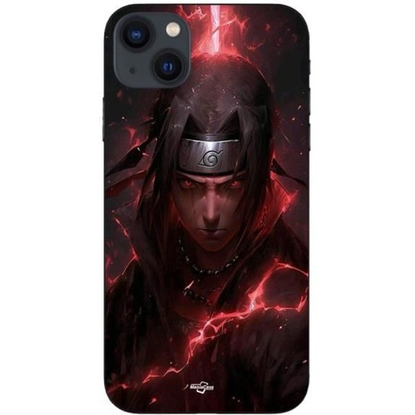 Coque Maniacase Pouriphone 15 Itachi Uchiwa Anime 3D Fanart Negro-image