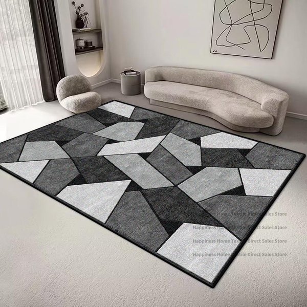 Alfombra GeoméTrica De Estilo NóRdico Para Sala De Estar DecoracióN Minimalista Dormitorio Alfombras Grandes 200X300Cm ÁRea De Oficina Alfombra De Piso Antideslizante 40Cm X 60Cm Gray-image