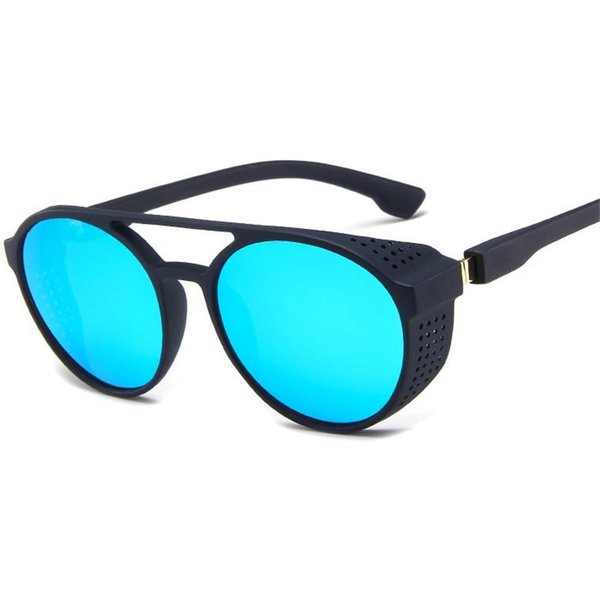 Najnowsze Punk Okulary PrzeciwsłOneczne OkrąGłE MęSkie Vintage MałE Oprawki Klasyczne Okulary PrzeciwsłOneczne Damskie Outdoor Do PodróżY Okulary UV400 Oculos De Sol As Shown In The Figu Blue-image