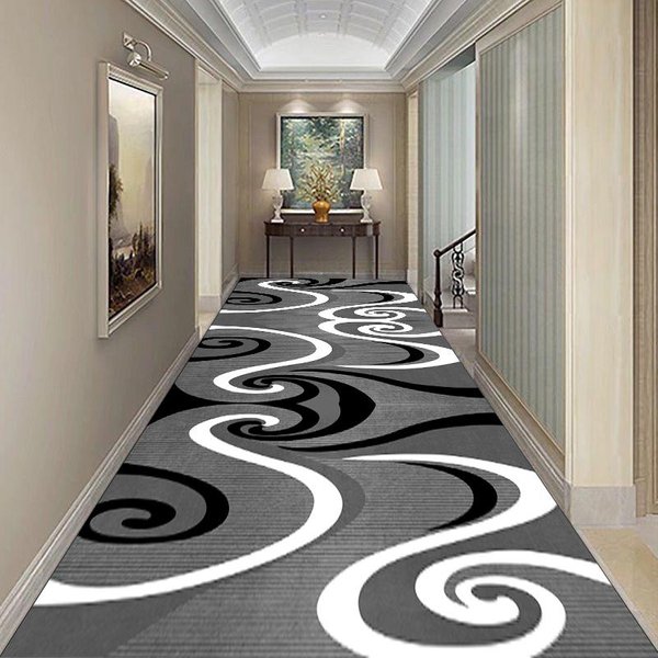 Alfombra De Pasillo GeoméTrica De Estilo NóRdico, Antideslizante, De FáCil Limpieza, Para Entrada Del Hogar, Personalizada, Para Escalera 160*200Cm Gray-image