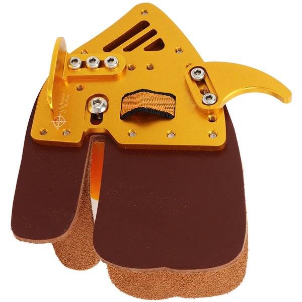 PestañA Para Dedos De Tiro Con Arco Protector De Dedos Para Tiro Al Aire Libre Arco Recurvo DiseñO Integrado MarróN Dorado-image