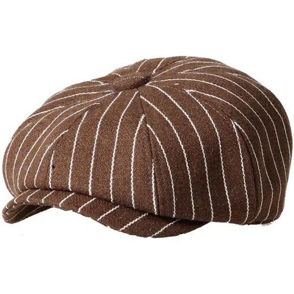 DziecięCa Vintage Czapka Beret, Urocza I Stylowa DziecięCa Czapka Gazeciarza, Retro I Tweedowa Czapka Gazeciarza Dla Dzieci 48-50Cm Brown-image