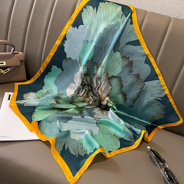 PañUelo De Cabeza De SatéN De Seda De 70 Cm Para Mujer DiseñO De Lujo Bufanda Para Cuello Bufanda Para Cabello Mano MuñEca Foulard Chal Bandana Nueva Gray-image