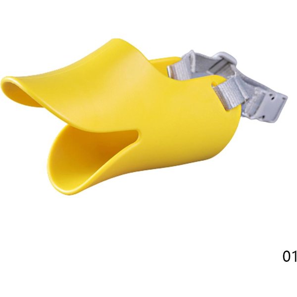 Bozal Para Perro MáScara De Boca De Pato De Silicona Para Perros Anti Mordida Detener Ladridos Bozal Para Boca De Perro Para Perro Cubierta De Boca Para Mascota Accesorios Para Perros Mascota (Yellow,S) Amarillo-image