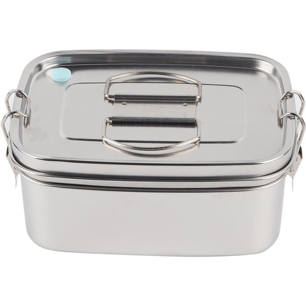 Fiambrera De 1.5L De 2 Capas PortáTil A Prueba De Fugas De Acero Inoxidable 304 Contenedor De Comida Bento Vajilla Para-image