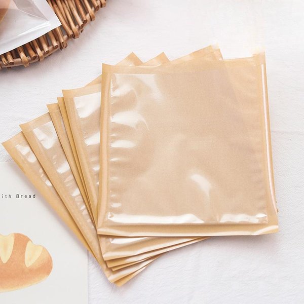 100 Bolsas De PanaderíA Termosellables Con Ventana, Resistentes A La Grasa, De Papel Kraft De Fondo Plano, Para Envasar Donas, Productos Horneados, Galletas Y Pan. 100Pcs-image