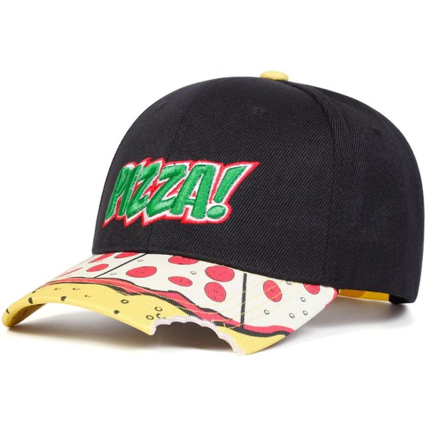 Gorras De BéIsbol Bordadas Con Letras De Pizza Unisex Primavera OtoñO Al Aire Libre Ajustables Casuales Gorra De Papá Gorra Protectora Del Sol-image