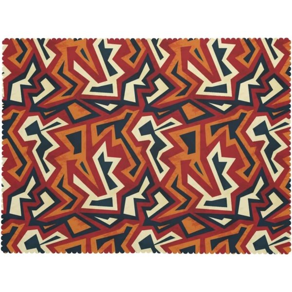 Boho AfrykańSki Aztekcki ProstokąTny Obrus Plemiona Etniczne Geometryczny Koralowy PomarańCzowy Styl Graffiti Sztuka Abstrakcyjna Zmywalny Pokrowiec Na Stół 140X160Cm-image