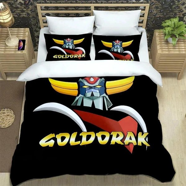 ColeccióN De Ropa De Cama Ufo Robo Grendizer Goldorak Funda NóRdica ColeccióN De Cama Funda De Colcha Funda De Almohada EdredóN TamañO King Queen Ropa De Cama Para NiñOs Adultos EU Double 200X200Cm-image