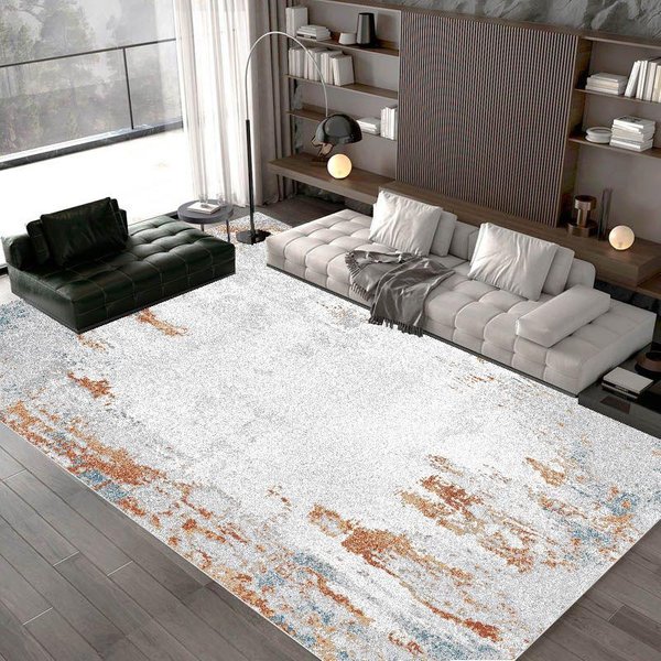 Alfombra NóRdica Para Sala De Estar DecoracióN Del Hogar Alfombra De DiseñO Abstracto DecoracióN Para Dormitorio Alfombras De ÁRea Lavable Antideslizante Felpudo Para Piso De Comedor 60*90Cm Gray-image