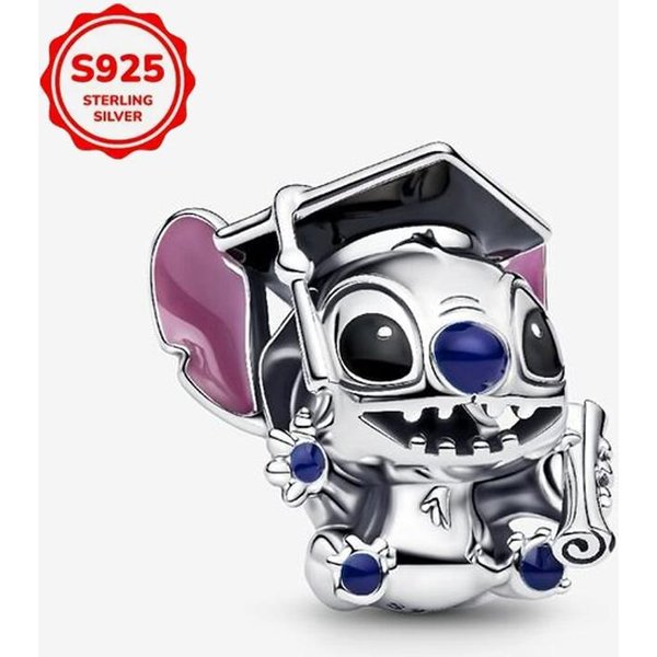 Charms De Plata De Ley 925 De Disney Para Halloween, Stitch, Dumbo, Princesa, Cuentas Para Pulsera De Mujer Original 925, Colgante Para JoyeríA Diy, Regalo Black-image