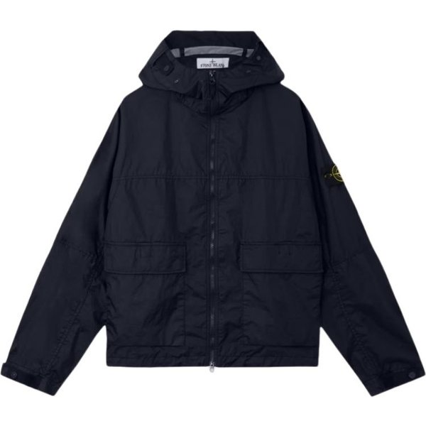 Stone Island Kolekcja Wiosna Lato SS26 Naszywka Logo Na RęKawie Wodoodporna Kurtka Z Kapturem Rozpinana Na Zamek Unisex Kurtki L1S154100004S0A21-V0020 M-image