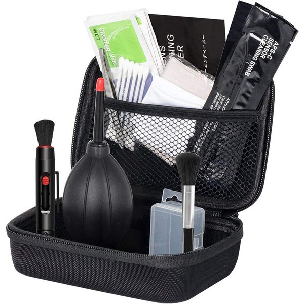 Kit De Limpieza De CáMara Profesional, Kit De Limpieza De Sensor Con Soplador De Aire, Hisopos De Limpieza, Pluma De Limpieza Negro-image