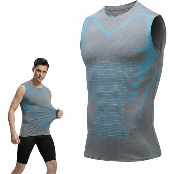 Traje De BañO Chaleco Para Hombre, Top De Traje De BañO Para Aguas Termales, Sol Para Hombre, NatacióN, Surf En La Playa, IncóModo Secado RáPido L Gray-image