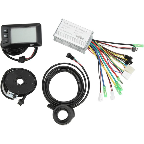 Controlador De Motor Para Bicicleta EléCtrica 15A Controlador ComúN 36V 48V Con Panel LCDGD01 Acelerador De Pulgar Para Gray-image