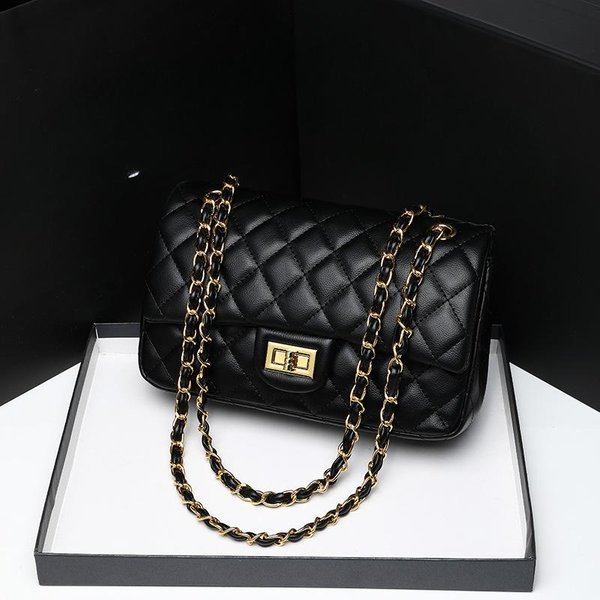 Bolso De Cadena En Forma De Diamante, Bolso De Hombro ÚNico Moderno Y VersáTil, Bolso Cruzado Para Desplazamientos, Bolso De Axila, Bolso Cuadrado PequeñO Para Mujer Negro-image