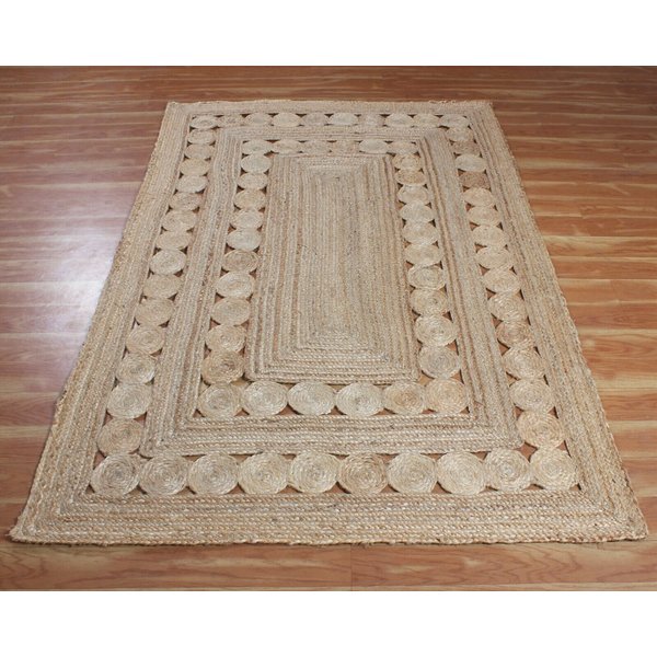 OkrąGłY Dywan Z Naturalnej Juty Dywanik Obszarowy Maty PodłOgowe Dywan Do Salonu Dywan WewnęTrzny I ZewnęTrzny 60 Cm X 60 Cm (2X2Feet)-image