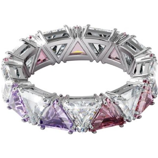Anillo De Plata De Ley 925 Con Cristal De ImitacióN Corte Trapezoidal Matrix De Swarovski Para Mujer 5608531 52 Gray-image